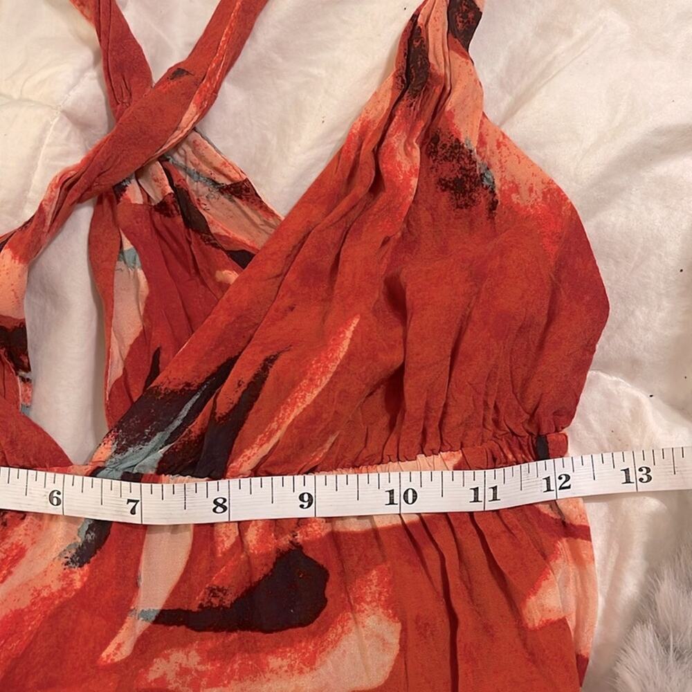 The Danika Dress Anthropologie Women’s Boho Vibrant Red Floral Dress | Size XS - Picture 6 of 7